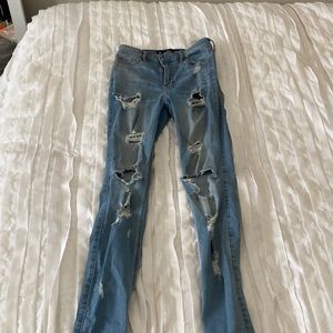 Hollister high rise super skinny ripped jeans